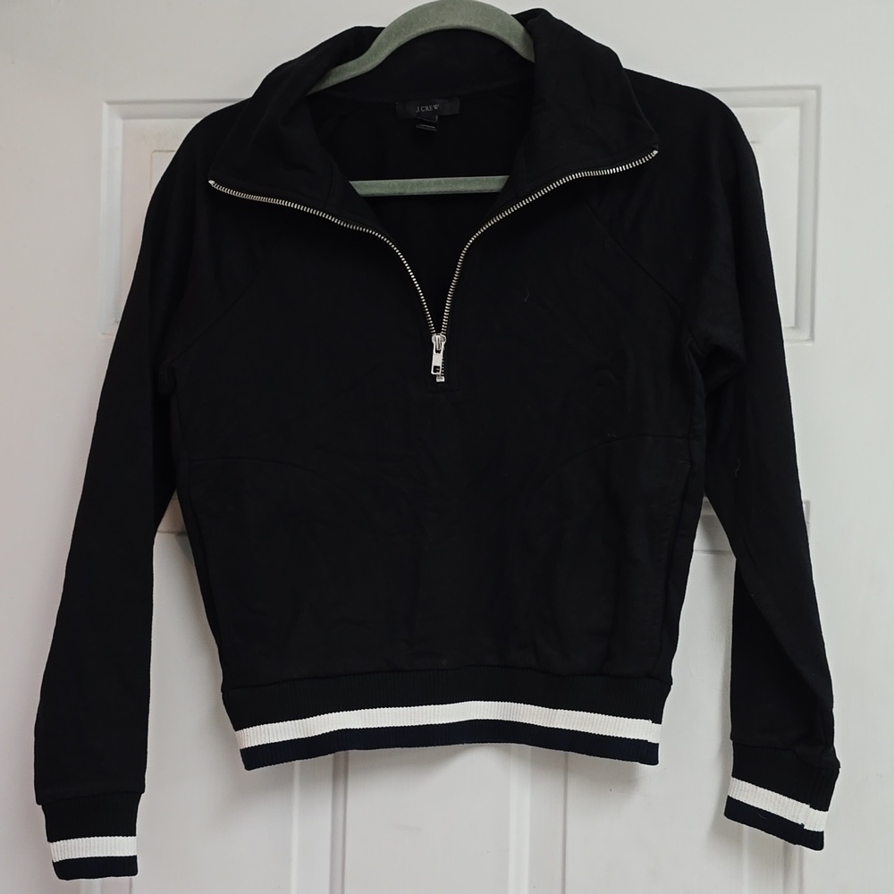 J.Crew Black Pants with White Stripe And Sweater